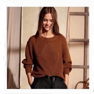 Aritzia Wilfred Serment 100% Merino Wool Sweater | Crewneck, Chunky Knit, Size S